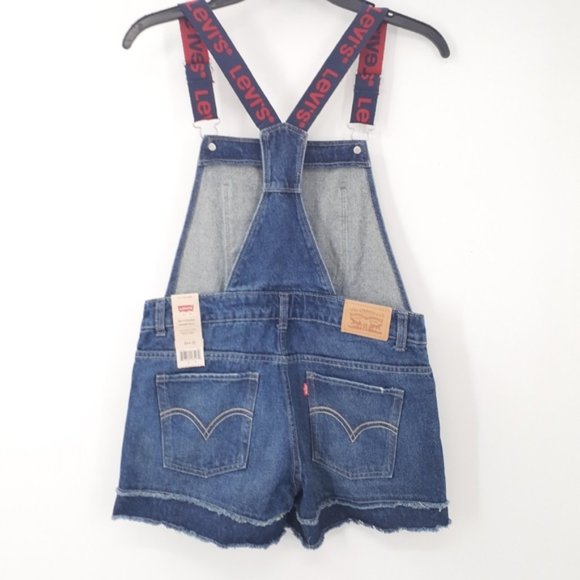 LEVI'S Little Girl's & Girl's Denim Logo Boyfriend Shortalls - Picture 3 of 11